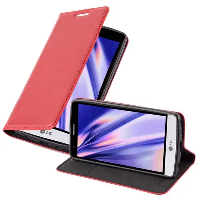 Cadorabo Ohišje, združljivo z LG G3 MINI / G3 S v rdeče jabolko - Zaščitni ovitek z magnetnim zapiranjem, stoječo funkcijo in režo za kartice