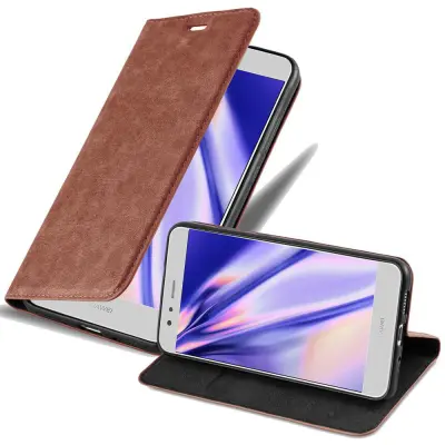 Cadorabo Ohišje, združljivo z Huawei P10 LITE v kapučino rjava - Zaščitni ovitek z magnetnim zapiranjem, stoječo funkcijo in režo za kartice