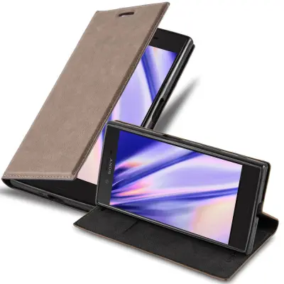 Cadorabo Ohišje, združljivo z Sony Xperia XZ / XZs v kavovinsko rdeča - Zaščitni ovitek z magnetnim zapiranjem, stoječo funkcijo in režo za kartice