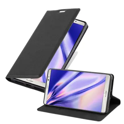 Cadorabo Ohišje, združljivo z Huawei MATE 8 v nočna črna - Zaščitni ovitek z magnetnim zapiranjem, stoječo funkcijo in režo za kartice