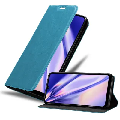 Cadorabo Ohišje, združljivo z Huawei Y6P v bencinsko turkizna - Zaščitni ovitek z magnetnim zapiranjem, stoječo funkcijo in režo za kartice