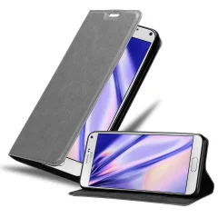 Cadorabo Ohišje, združljivo z Samsung Galaxy NOTE 4 v titansko siva - Zaščitni ovitek z magnetnim zapiranjem, stoječo funkcijo in režo za kartice