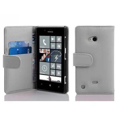 Cadorabo Ohišje, združljivo z Nokia Lumia 720 v snežno bela - Zaščitni ovitek iz teksturiranega umetnega usnja in žep za kartice