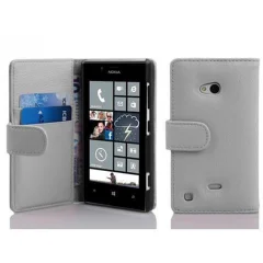 Cadorabo Ohišje, združljivo z Nokia Lumia 720 v snežno bela - Zaščitni ovitek iz teksturiranega umetnega usnja in žep za kartice