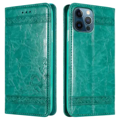 CADORABO Apple iPhone 12 PRO MAX v turkizna z okraski - Zaščitni ovitek z magnetnim zapiranjem, funkcijo stojala in režo za kartice