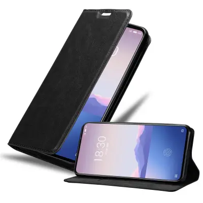 Cadorabo Ohišje, združljivo z MEIZU 16S v nočna črna - Zaščitni ovitek z magnetnim zapiranjem, stoječo funkcijo in režo za kartice