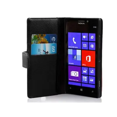 Cadorabo Ohišje, združljivo z Nokia Lumia 925 v oksid črna - Zaščitni ovitek iz teksturiranega umetnega usnja in žep za kartice