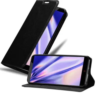 Cadorabo Ohišje, združljivo z ZTE Nubia Z11 MAX v nočna črna - Zaščitni ovitek z magnetnim zapiranjem, stoječo funkcijo in režo za kartice