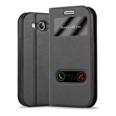CADORABO Samsung Galaxy S3/S3 NEO v črni komet - Zaščitni ovitek z magnetnim zapiranjem, stoječo funkcijo in 2 okencema za gledanje