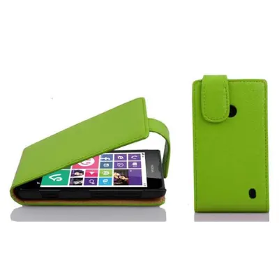 Cadorabo Ohišje, združljivo z Nokia Lumia 630 / 635 v jabolčno zelena - Zaščitni ovitek v obliki flipa iz teksturiranega umetnega usnja