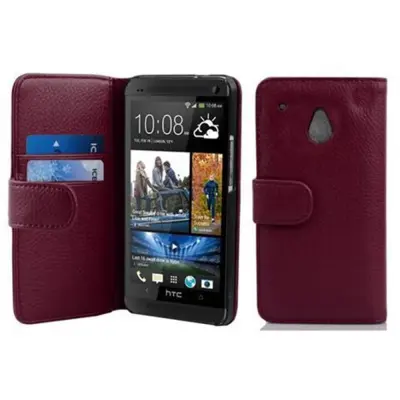 Cadorabo Ohišje, združljivo z HTC ONE M4 MINI v pastelno vijolično - Zaščitni ovitek iz teksturiranega umetnega usnja in žep za kartice