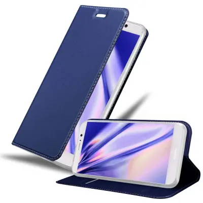 Cadorabo Ohišje, združljivo z Huawei MATE 9 v klasična temno modra - Zaščitni ovitek z magnetnim zapiranjem, stoječo funkcijo in režo za kartice