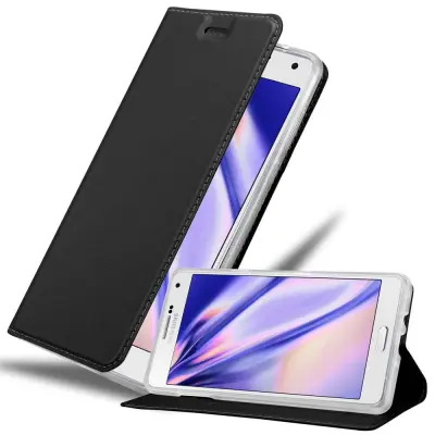 Cadorabo Ohišje, združljivo z Samsung Galaxy A7 2015 v klasična črna - Zaščitni ovitek z magnetnim zapiranjem, stoječo funkcijo in režo za kartice