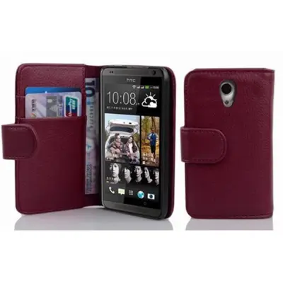 Cadorabo Ohišje, združljivo z HTC Desire 700 v pastelno vijolično - Zaščitni ovitek iz teksturiranega umetnega usnja in žep za kartice