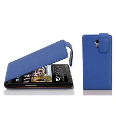 Cadorabo Ohišje, združljivo z HTC Desire 700 v mornarsko modra - Zaščitni ovitek v obliki flipa iz teksturiranega umetnega usnja