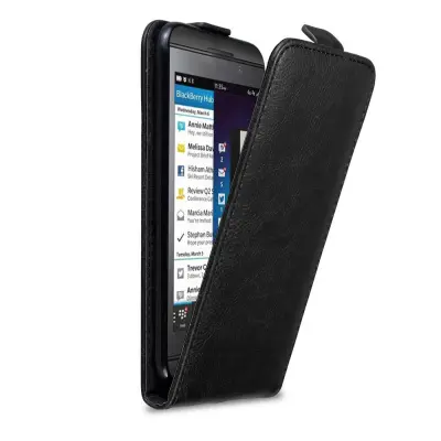 Cadorabo Ohišje, združljivo z Blackberry Z10 v nočna črna - Zaščitni ovitek v obliki flipa z magnetnim zapiranjem