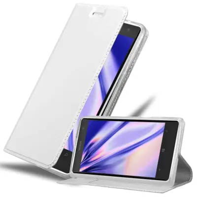 Cadorabo Ohišje, združljivo z Nokia Lumia 1020 v klasično srebrno - Zaščitni ovitek z magnetnim zapiranjem, stoječo funkcijo in režo za kartice
