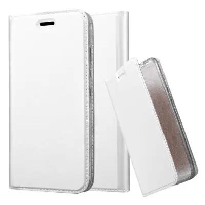 Cadorabo Ohišje, združljivo z Honor 8 PRO v klasično srebrno - Zaščitni ovitek z magnetnim zapiranjem, stoječo funkcijo in režo za kartice