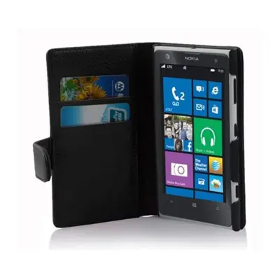 Cadorabo Ohišje, združljivo z Nokia Lumia 1020 v oksid črna - Zaščitni ovitek iz teksturiranega umetnega usnja in žep za kartice