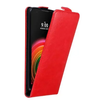 Cadorabo Ohišje, združljivo z LG X POWER v rdeče jabolko - Zaščitni ovitek v obliki flipa z magnetnim zapiranjem