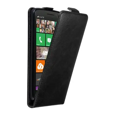 Cadorabo Ohišje, združljivo z Nokia Lumia 929 / 930 v nočna črna - Zaščitni ovitek v obliki flipa z magnetnim zapiranjem