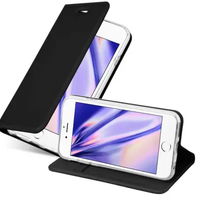CADORABO Apple iPhone 6 PLUS/6S PLUS v klasična črna - Zaščitni ovitek z magnetnim zapiranjem, stoječo funkcijo in režo za kartice