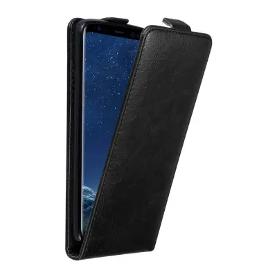 Cadorabo Ohišje, združljivo z Samsung Galaxy S8 PLUS v nočna črna - Zaščitni ovitek v obliki flipa z magnetnim zapiranjem