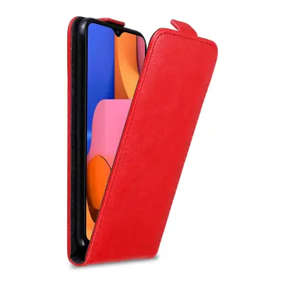 Cadorabo Ohišje, združljivo z Samsung Galaxy A20s v rdeče jabolko - Zaščitni ovitek v obliki flipa z magnetnim zapiranjem