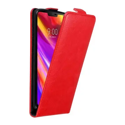 Cadorabo Ohišje, združljivo z LG G7 ThinQ / FIT / ONE v rdeče jabolko - Zaščitni ovitek v obliki flipa z magnetnim zapiranjem