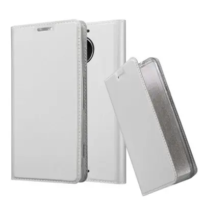 Cadorabo Ohišje, združljivo z Nokia Lumia 950 XL v klasično srebrno - Zaščitni ovitek z magnetnim zapiranjem, stoječo funkcijo in režo za kartice