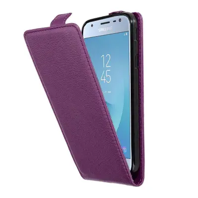 Cadorabo Ohišje, združljivo z Samsung Galaxy J3 2017 v pastelno vijolično - Zaščitni ovitek v obliki flipa iz teksturiranega umetnega usnja