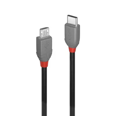 LINDY USB kabel USB 2.0 USB-C® vtič\, USB-mikro-B vtič 3.00 m črna  36893