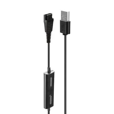 LINDY USB kabel  USB-A vtič\, QD hitra spojka (Plantronics) 0.58 m črna adapterski kabel za slušalke 42751