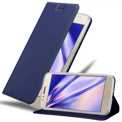 CADORABO Motorola MOTO G5S PLUS v klasična temno modra - Zaščitni ovitek z magnetnim zapiranjem, stoječo funkcijo in režo za kartice