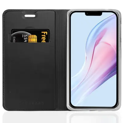 Cadorabo Ohišje, združljivo z Apple iPhone 13 PRO MAX v klasična črna - Zaščitni ovitek z magnetnim zapiranjem, stoječo funkcijo in režo za kartice
