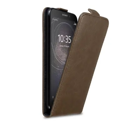 Cadorabo Ohišje, združljivo z Sony Xperia L2 v kava rjava - Zaščitni ovitek v obliki flipa z magnetnim zapiranjem