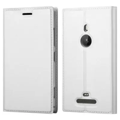 Cadorabo Ohišje, združljivo z Nokia Lumia 925 v klasično srebrno - Zaščitni ovitek z magnetnim zapiranjem, stoječo funkcijo in režo za kartice