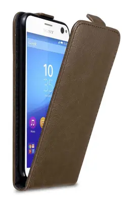 Cadorabo Ohišje, združljivo z Sony Xperia C4 v kava rjava - Zaščitni ovitek v obliki flipa z magnetnim zapiranjem