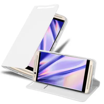 Cadorabo Ohišje, združljivo z ZTE Axon 7 v klasično srebrno - Zaščitni ovitek z magnetnim zapiranjem, stoječo funkcijo in režo za kartice