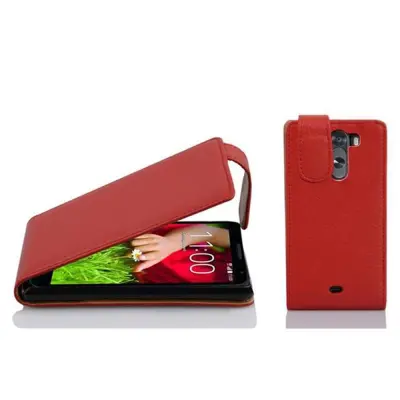 Cadorabo Ohišje, združljivo z LG G2 MINI v rdeče sladkorno jabolko - Zaščitni ovitek v obliki flipa iz teksturiranega umetnega usnja
