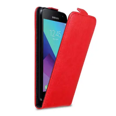 Cadorabo Ohišje, združljivo z Samsung Galaxy XCover 3 v rdeče jabolko - Zaščitni ovitek v obliki flipa z magnetnim zapiranjem