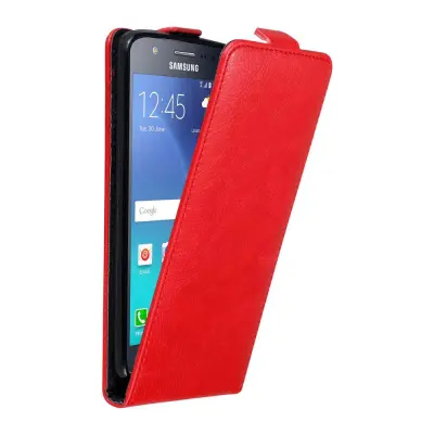 Cadorabo Ohišje, združljivo z Samsung Galaxy J5 2015 v rdeče jabolko - Zaščitni ovitek v obliki flipa z magnetnim zapiranjem