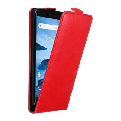 Cadorabo Ohišje, združljivo z Nokia 6.1 v rdeče jabolko - Zaščitni ovitek v obliki flipa z magnetnim zapiranjem