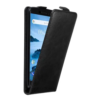 Cadorabo Ohišje, združljivo z Nokia 6.1 v nočna črna - Zaščitni ovitek v obliki flipa z magnetnim zapiranjem