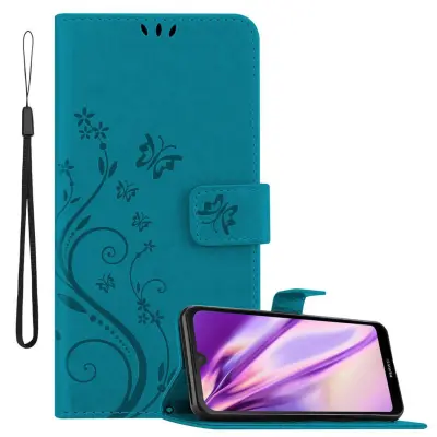 CADORABO Huawei Y6 PRO 2019 v klasična rožnata zlata - ovitek v cvetličnem dizajnu z magnetnim zapiranjem, stoječo funkcijo in režami za kartice