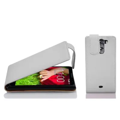 Cadorabo Ohišje, združljivo z LG G2 MINI v snežno bela - Zaščitni ovitek v obliki flipa iz teksturiranega umetnega usnja