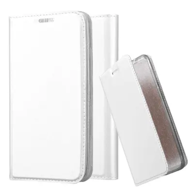 Cadorabo Ohišje, združljivo z LG G2 MINI v klasično srebrno - Zaščitni ovitek z magnetnim zapiranjem, stoječo funkcijo in režo za kartice