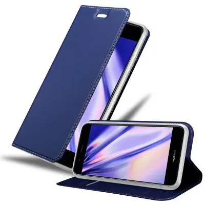 Cadorabo Ohišje, združljivo z Huawei NOVA 2 v klasična temno modra - Zaščitni ovitek z magnetnim zapiranjem, stoječo funkcijo in režo za kartice