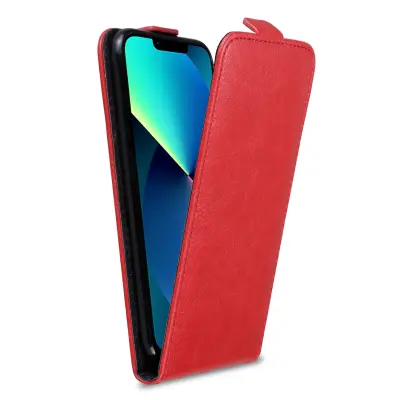 Cadorabo Ohišje, združljivo z Apple iPhone 13 MINI v čili rdeča - Zaščitni ovitek v obliki flipa iz gladkega umetnega usnja