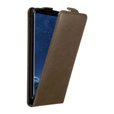 Cadorabo Ohišje, združljivo z Samsung Galaxy S8 v kava rjava - Zaščitni ovitek v obliki flipa z magnetnim zapiranjem